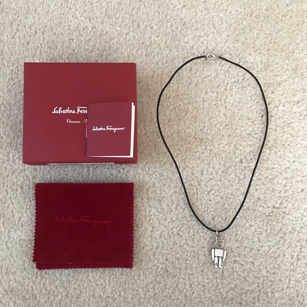 salvatore ferragamo robot necklace